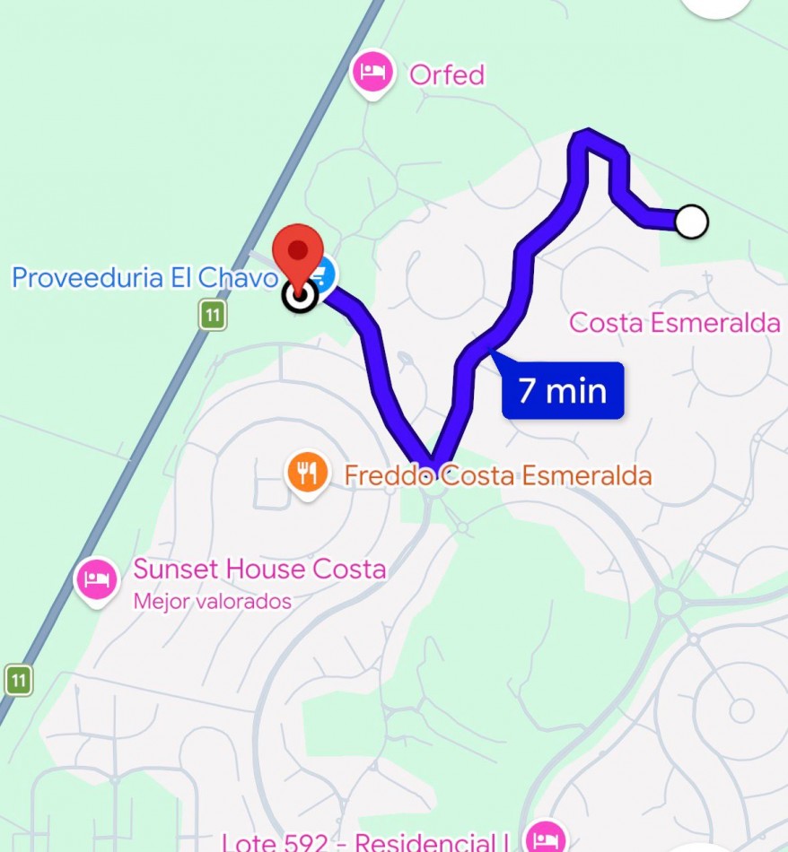 Lote en venta en Costa Esmeralda en cul-de-sac 1056mts2